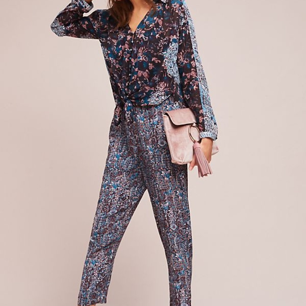 Anthropologie Woven Twist-Front Jumpsuit